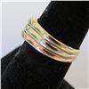 Image 9 : 14K Tri-gold (yellow, white and rose gold) ring.  Marked 14K.  Beautiful!  Approx size 6