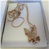 Image 1 : 10K Yellow Gold eagle pendant and 21" chain.  Both marked 10K