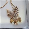 Image 3 : 10K Yellow Gold eagle pendant and 21" chain.  Both marked 10K