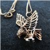 Image 5 : 10K Yellow Gold eagle pendant and 21" chain.  Both marked 10K