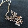 Image 7 : 10K Yellow Gold eagle pendant and 21" chain.  Both marked 10K