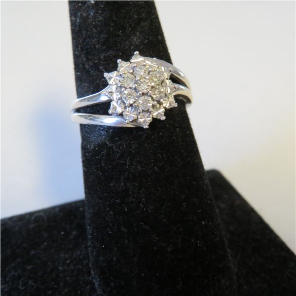925 Silver ring.  Beautifully set.  Band is marked 925Approx size 6