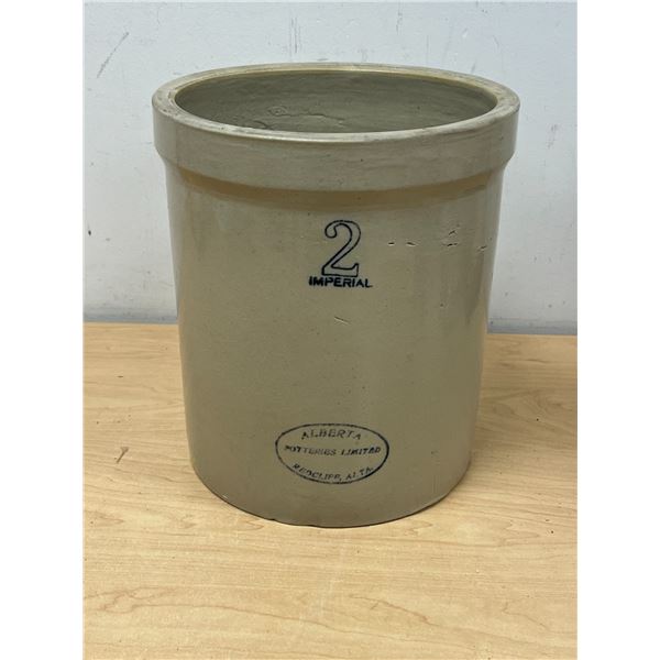2 Gallon Alberta Potteries Limited Redcliff, Alta Crock - nice condition