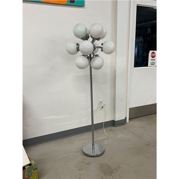 Mid Century Glass Globe Chrome Sputnik Floor Lamp