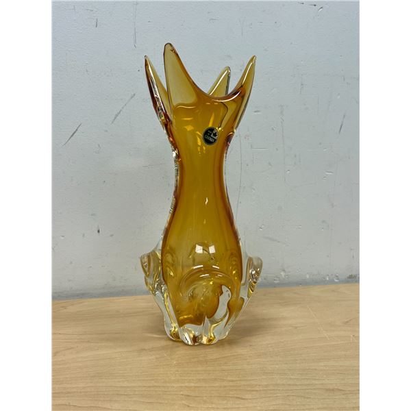 Mid Century Canadian Art Glass Vase 11.25" Likely Lorraine or Chalet Glass