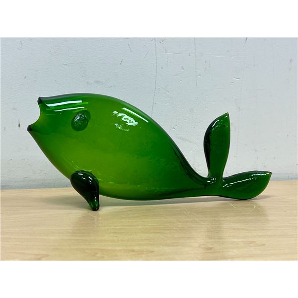 Green Art Glass Fish Approx: 12" nicely done