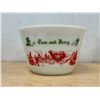 Image 1 : Vintage Hazel Atlas Milk Glass Tom and Jerry Punch Bowl / Fruit Bowl 9.5"W 5.75"T