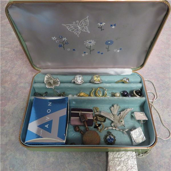 Very nice vintage FERRINGTON USA jewellery box with Jewelry - see description and photos