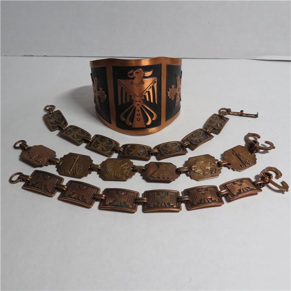 Vintage Copper Bracelet lot - see description and photos