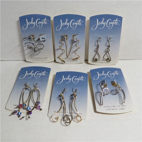 Lot of 6 pairs of JODY COYOTE earrings, new in packages.  Great gift idea!!