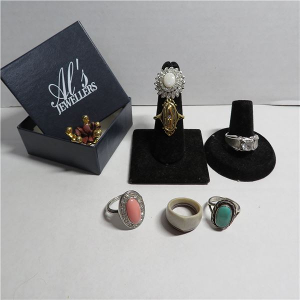Lot of 7 mostly vintage rings.  Very nice!