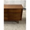 Image 3 : Mid Century 9 Drawer Lowboy Dresser - Approx: 64.5 x 18 & 30.5"T