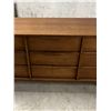 Image 4 : Mid Century 9 Drawer Lowboy Dresser - Approx: 64.5 x 18 & 30.5"T