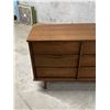 Image 5 : Mid Century 9 Drawer Lowboy Dresser - Approx: 64.5 x 18 & 30.5"T