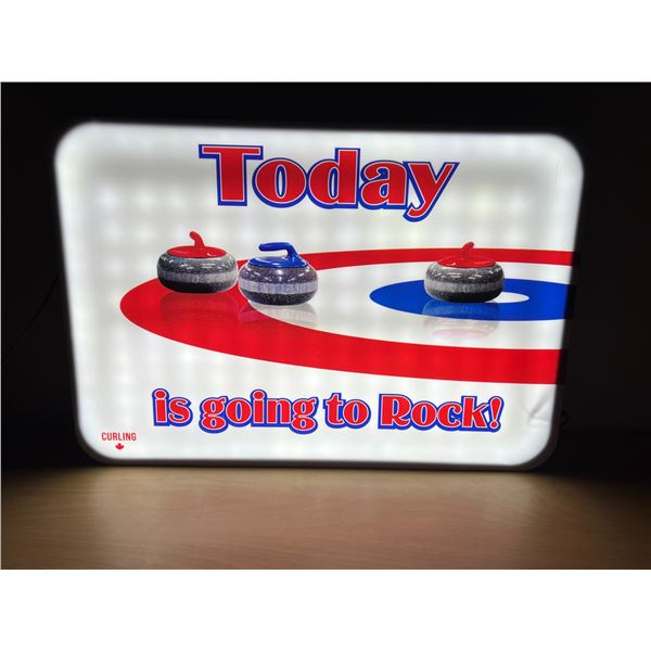 Large Light Up Curling Sign - Today is going to Rock! 25.25 x 17.25"