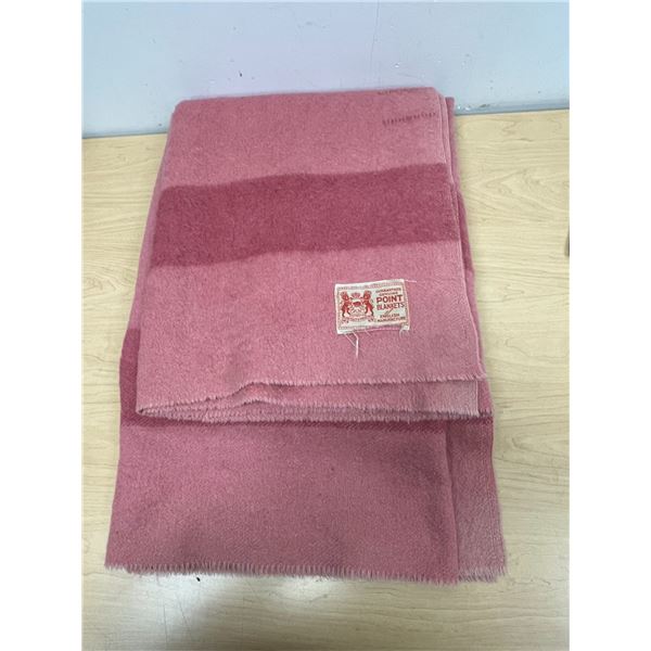 Push Tact & Principle English Wool Pink 3.5 Pt. Blanket Approx: 80x64" (good used condition)