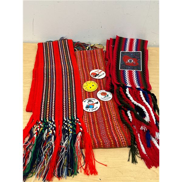 Lot of Festival Du Voyageur or Similar Sashes & Buttons - see all photos