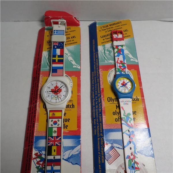2 ATLANTA 1996 Olympic McDonalds promotional watches - see description and photos