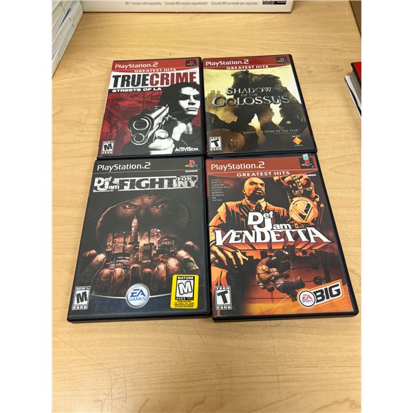 4 PlayStation 2 PS2 Games - Def Jam / True Crime / Shadow of The Colossus