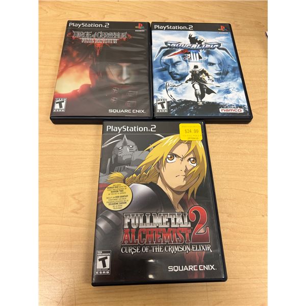 3 PlayStation 2 PS2 Games - Dirge of Cerberus / FullMetal 2 / Soulcalibur III