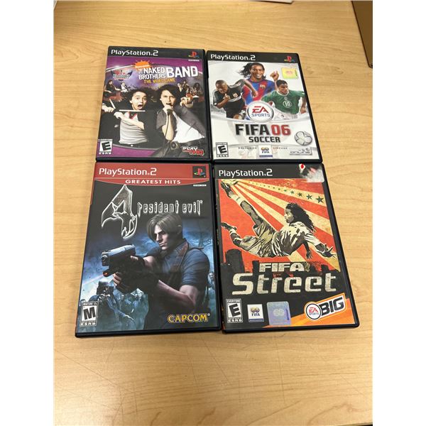 4 PlayStation 2 PS2 Games - Resident Evil 4 / Fifa Street / Fifa 06 / The Naked Brothers