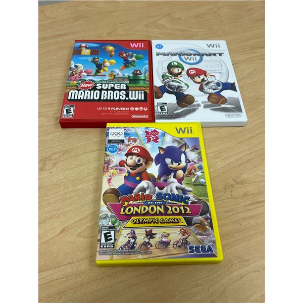 3 Nintendo Wii Mario Games - not tested, see all photos