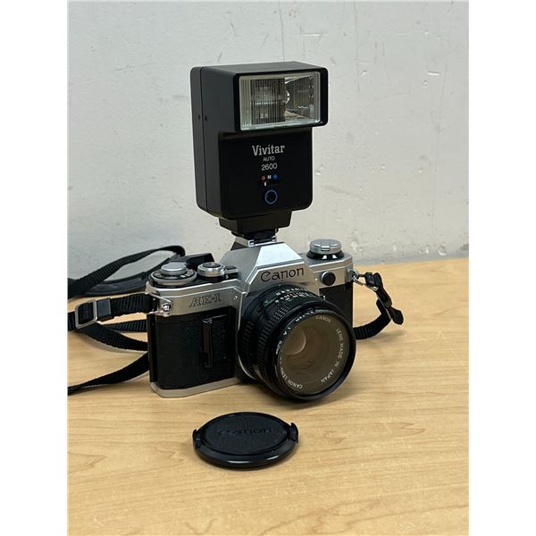 Canon AE-1 Film Camera with Flash - not tested, see all photos