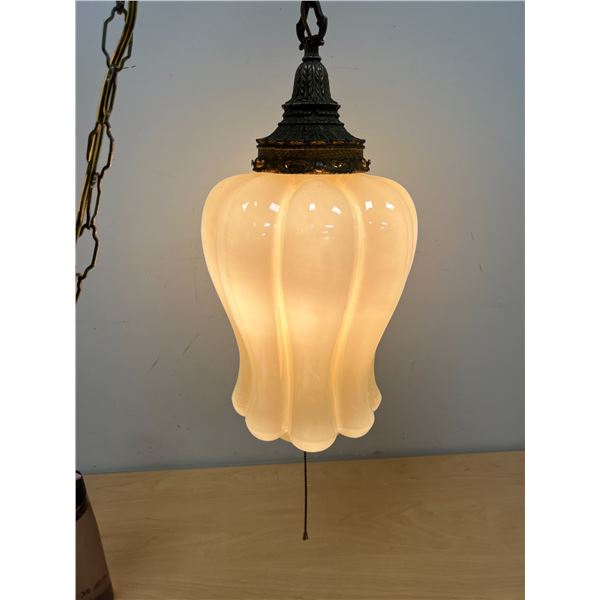 Vintage Hollywood Regency Style Hanging Swag Lamp - Works Approx: 20x9"