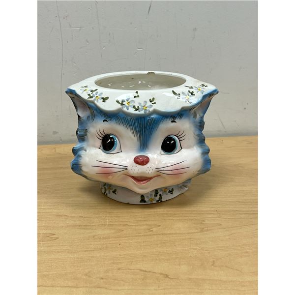 AS IS Vintage Lefton Miss Priss Cookie Jar - no lid, see photos for condition. 7.5"W 6"T