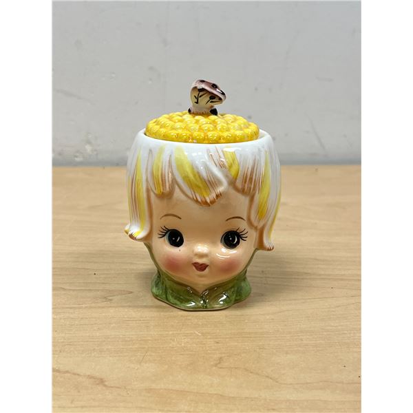 Vintage Lefton Thumbelina Pixie Sugar Bowl - couple knicks, see photos 4.25"T