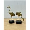 Image 1 : 2 Brass Flamingos on Stone Bases - tallest 8.25"