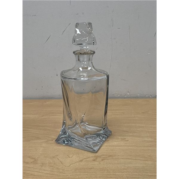 Unusual Abstract Heavy / Thick Glass Decanter 11"T