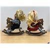 Image 2 : Halloween Décor - Creepy Dolls on Rocking Horses - Rocking / Musical Working 12"W 14"T
