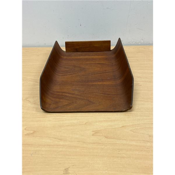Canadian Teak Bentwood Inbox Desk Paper Tray 15x10"