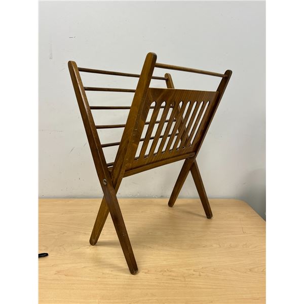 Mid Century Folding Butterfly Style Magazine Rack / Holder Approx: 21"T 11"W