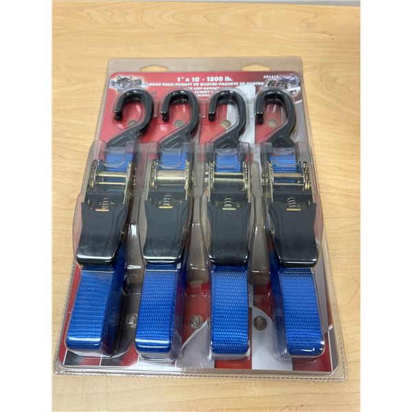 New 4 Pack 1" x 10 ft Ratchet Straps