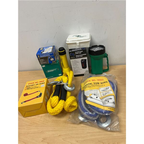 Lot of Tools - Tow Ropes / Flashlights etc - see all photos