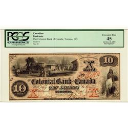 Colonial Bank of Canada, 1859 $10 #72, CH-130-10-04-12, PCGS EF45