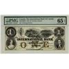 Image 1 : The International Bank of Canada, 1858 $1 #15376, CH-380-10-08-08, PMG UNC65EPQ