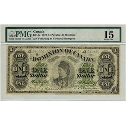 1878 $1 DC-8e #549356, PMG F15, a decent example.