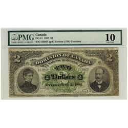 1887 $2 DC-11 #153867 PMG VG10