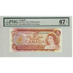 1974 $2 BC-47bA ABX1412292 PMG UNC67EPQ.  A perfect example.