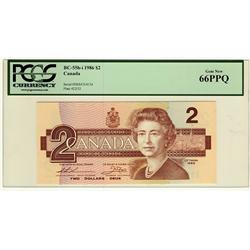 RADAR NOTE, 1986 $2 BC-55bi #EBS4314134 PCGS UNC66PPQ