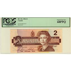RADAR NOTE, 1986 $2 BC-55c #CBI4210124 PCGS UNC68PPQ.  A perfect example.