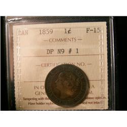 1859 1¢ DP N9 #1 ICCS F15. Problem free.