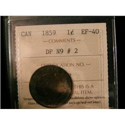 1859 1¢ DP N9 #2 ICCS EF40.
