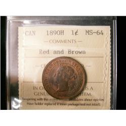 1890H 1¢ ICCS MS64RB.