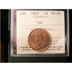 1919 1¢ ICS MS64RD.  Nice well struck example.