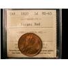 Image 1 : 1920 1¢ Large ICCS MS65RD.  20% red with lustre.