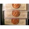 Image 1 : 1947 ML Blt 7, 1949 A Off & 1951 1¢ ICCS MS65.  Lot of 3 coins all full red.